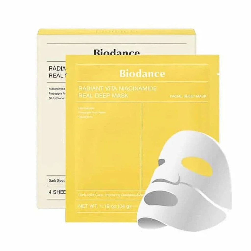 (4 PCS) Biodance Radiant Vita Niacinamide Real Deep Mask
